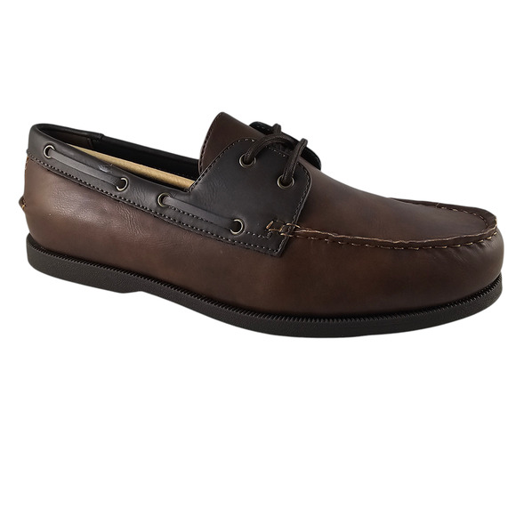 NWT Club Room Boat Shoes Mens Size 11 Brown Elliot Lace Up Two Tone Casual - Picture 5 of 14